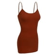 thumbnail image 1 of Essential Basic Women Basic Built In Bra Spaghetti Strap Cami Top Tank - Rust, S, 1 of 5