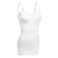 thumbnail image 1 of Essential Basic Women's Basic Casual Long Camisole Adjustable Strap Cami Layering Top, Large, White, 1 of 5