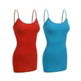 thumbnail image 1 of Essential Basic Women Basic Built In Bra Spaghetti Strap Layering Cami Top Tank - Junior Size, 1 of 5