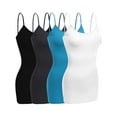 thumbnail image 1 of Essential Basic Women Basic Built In Bra Spaghetti Strap Layering Cami Top Tank - Junior Size, 1 of 7