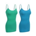 thumbnail image 1 of Essential Basic Women Basic Built In Bra Spaghetti Strap Layering Cami Top Tank - Junior Size, 1 of 5