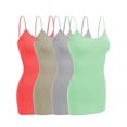 thumbnail image 1 of Essential Basic Women Basic Built In Bra Spaghetti Strap Layering Cami Top Tank - Junior Size, 1 of 7