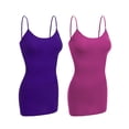 thumbnail image 1 of Essential Basic Women Basic Built In Bra Spaghetti Strap Layering Cami Top Tank - Junior Size, 1 of 5