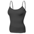 thumbnail image 1 of Essential Basic Women Layering Basic Short Camisole Cami Adjustable Strap Tank Top - Charcoal Grey, L, 1 of 2