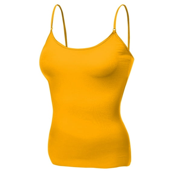 Essential Basic Women Layering Basic Short Camisole Cami Adjustable Strap Tank Top - Junior Sizing