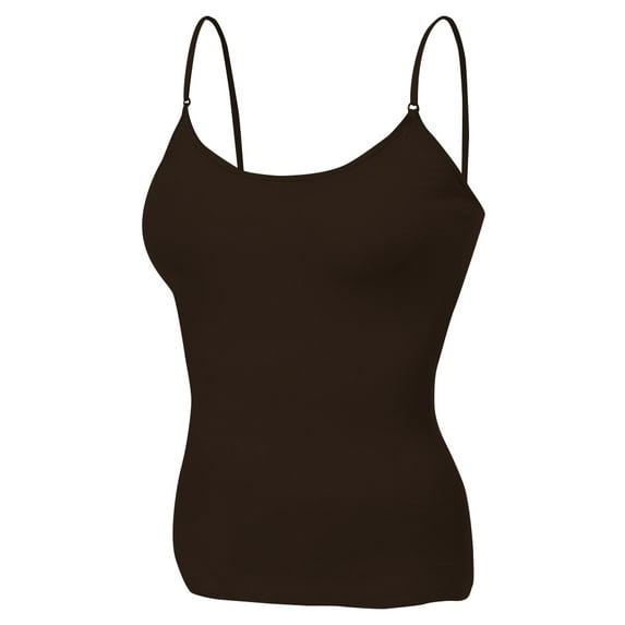 Essential Basic Women Layering Basic Short Camisole Cami Adjustable Strap Tank Top - Junior Sizing