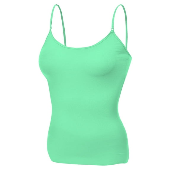 Essential Basic Women Layering Basic Short Camisole Cami Adjustable Strap Tank Top - Junior Sizing