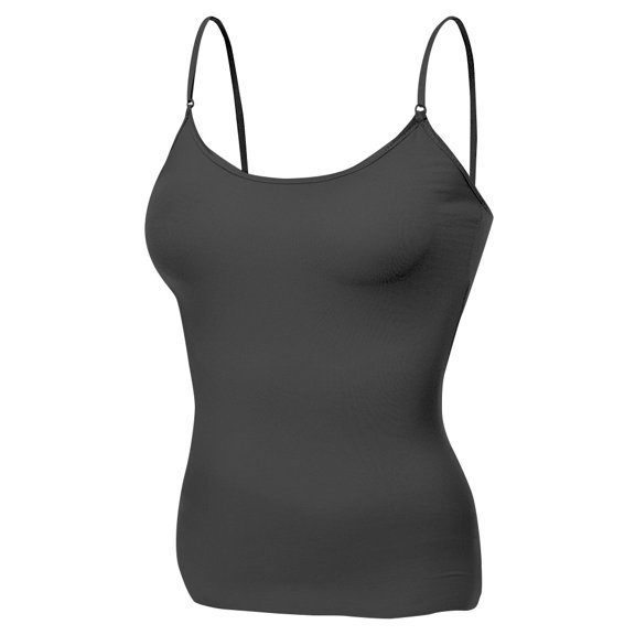 Essential Basic Women Layering Basic Short Camisole Cami Adjustable Strap Tank Top - Junior Sizing