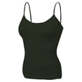 thumbnail image 1 of Essential Basic Women Layering Basic Short Camisole Cami Adjustable Strap Tank Top - Olive, S, 1 of 2