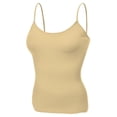 thumbnail image 1 of Essential Basic Women Layering Basic Short Camisole Cami Adjustable Strap Tank Top - Taupe, S, 1 of 2