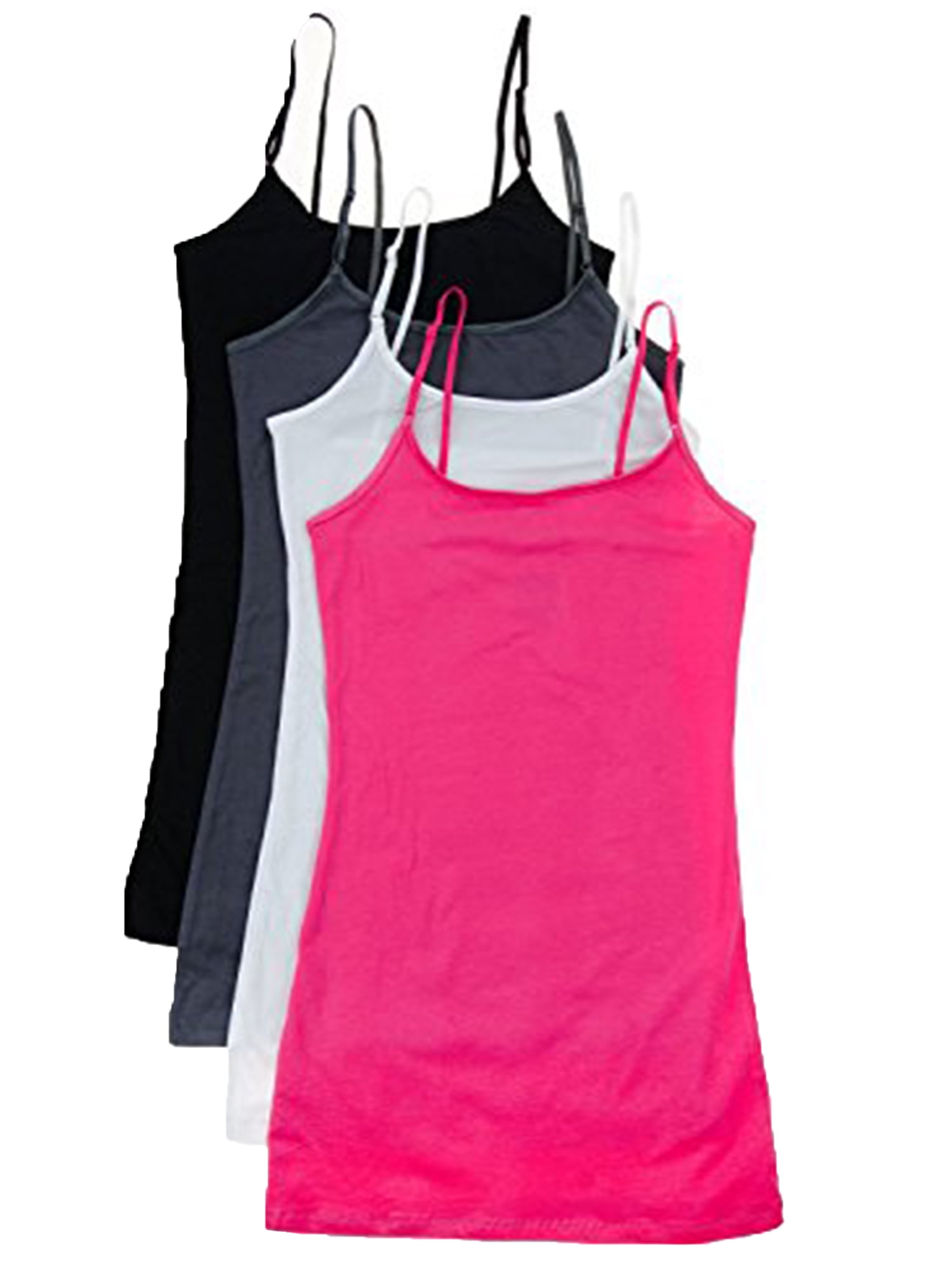 Essential Basic Women Value Pack Deal Cami Tanks Adjustable Spagetti Strap  Many Colors - Small to 3XL