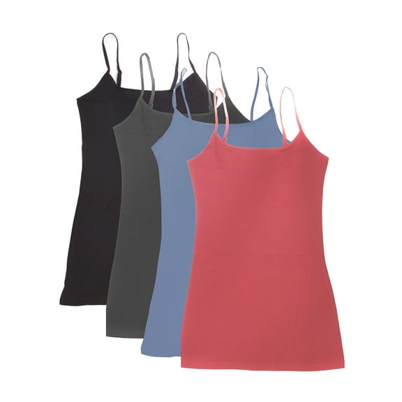 Essential Basic Women Value Pack Deal Cami Tanks Adjustable Spagetti Strap Many Colors - Small to 3XL