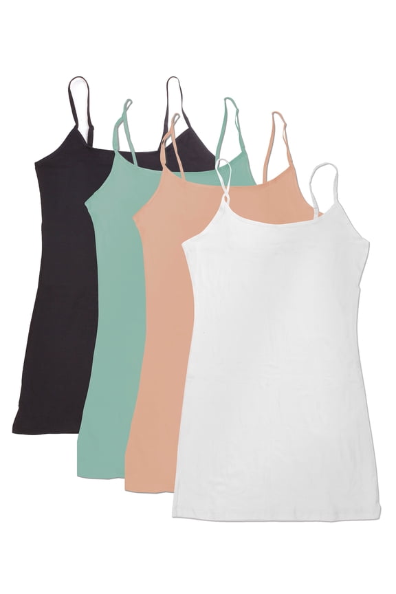 Women Value Pack Deal Cami Tanks Adjustable Spagetti Strap Many Colors - Small to 3XL