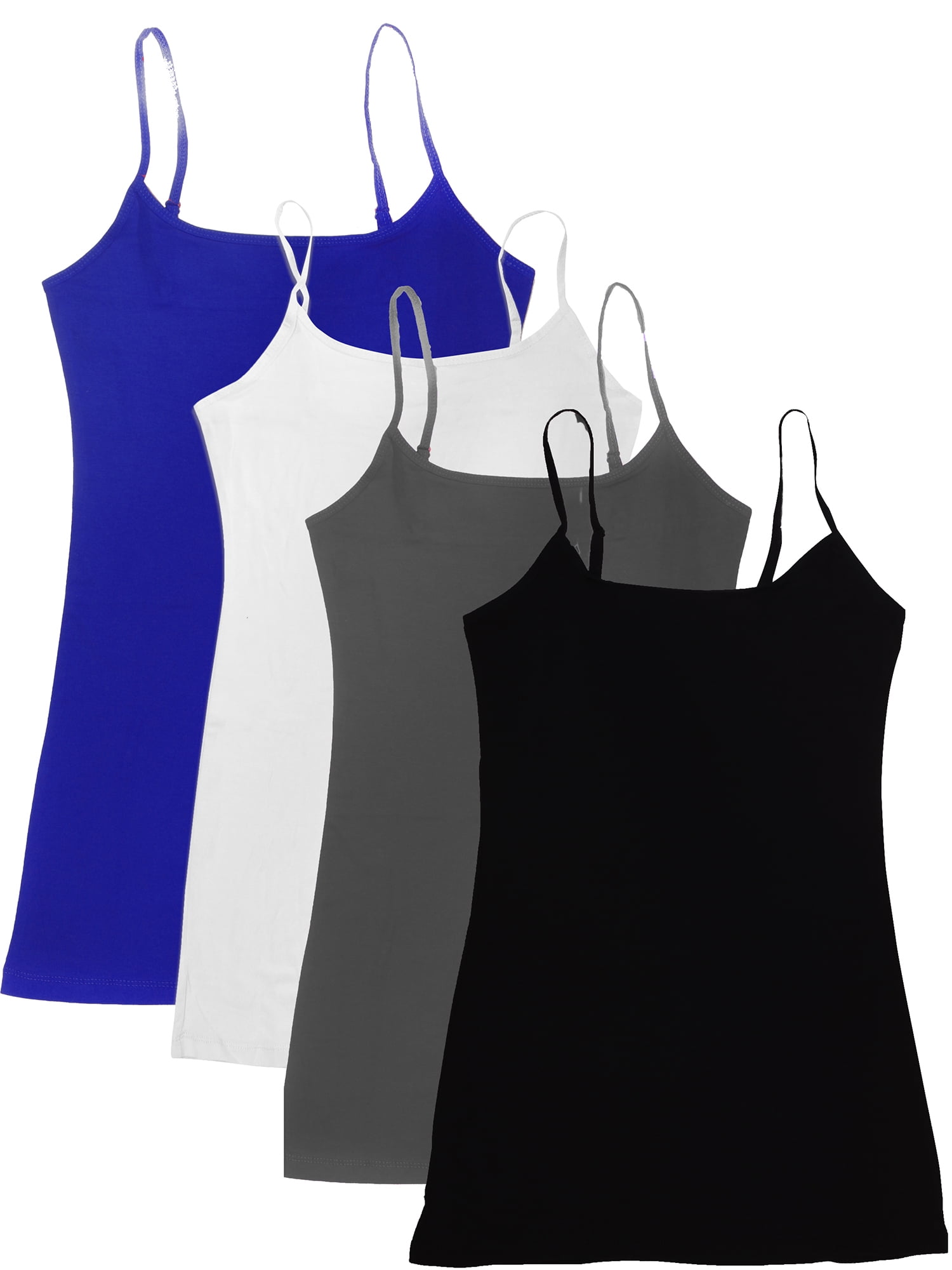 Essential Basic Women Cami Tank Tops, Adjustable Spaghetti Straps, Long ...