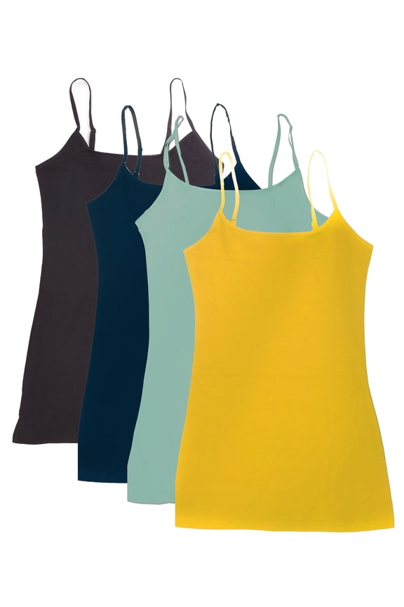 Women Value Pack Deal Cami Tanks Adjustable Spagetti Strap Many Colors - Small to 3XL