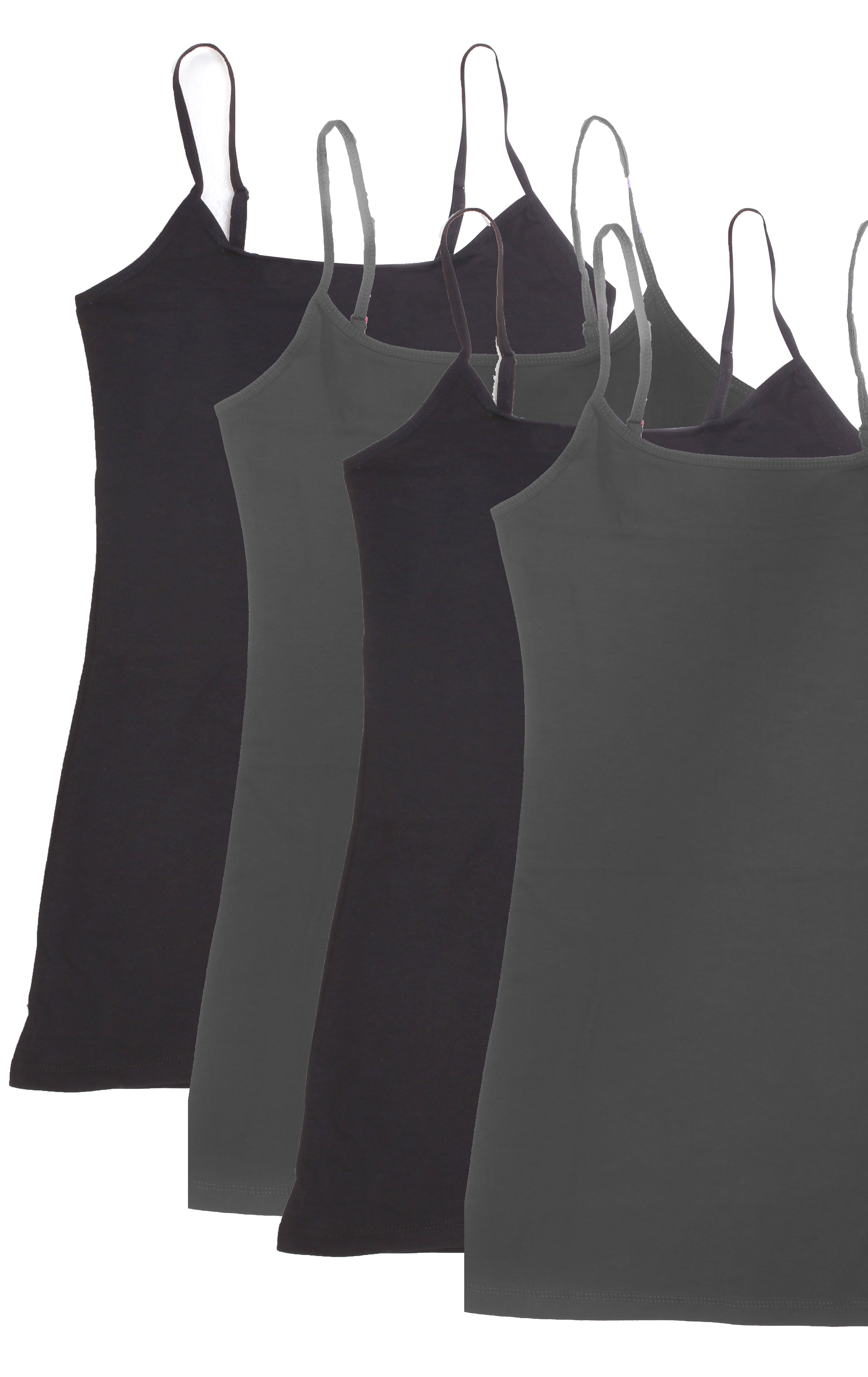 Essential Basic Women's Value Pack Cami Tanks with Adjustable Spaghetti ...