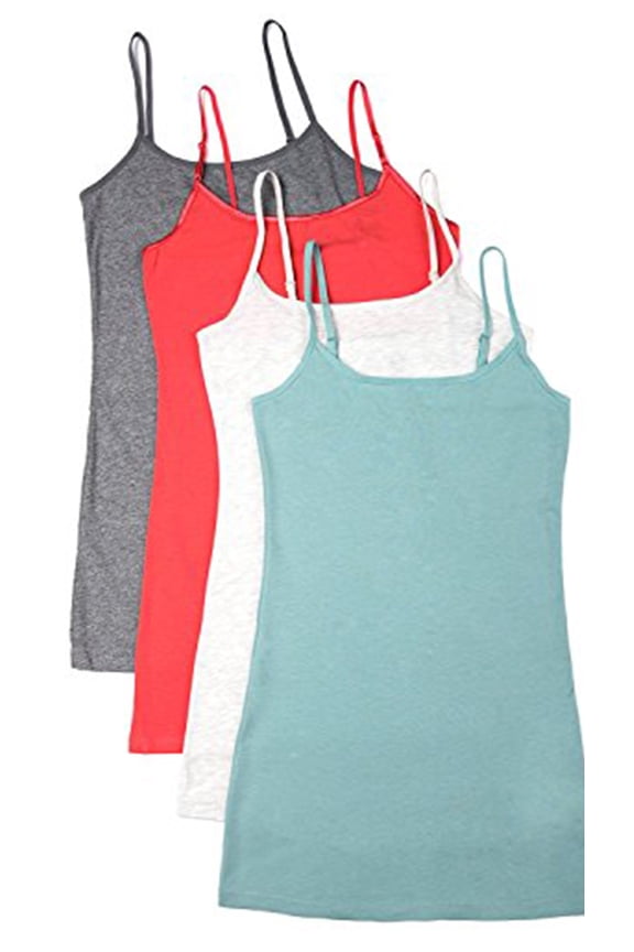 Women Value Pack Deal Cami Tanks Adjustable Spagetti Strap Many Colors - Small to 3XL