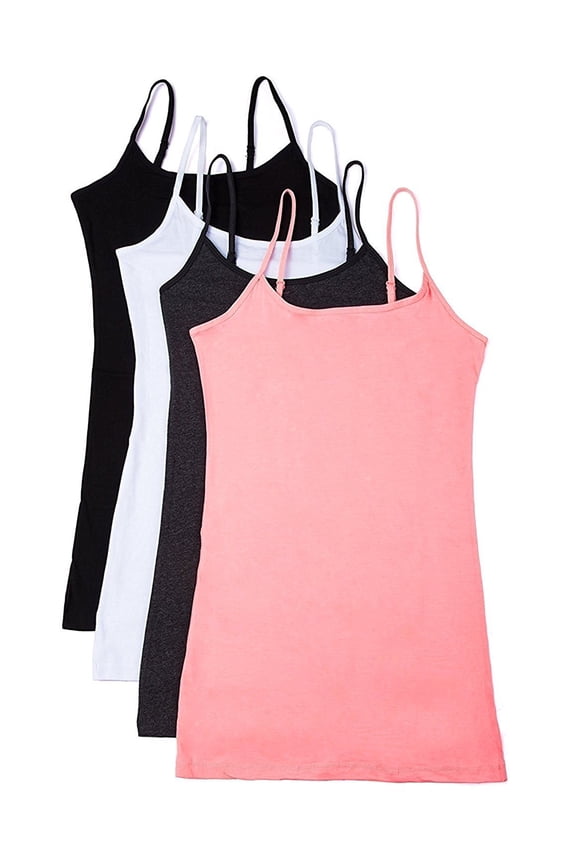 Women Value Pack Deal Cami Tanks Adjustable Spagetti Strap Many Colors - Small to 3XL