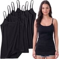 thumbnail image 1 of Essential Basic Women Value Pack Long Camisole Cami - Black, Black, Black, Black, Medium, 1 of 7