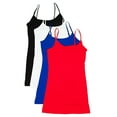 thumbnail image 1 of Essential Basic Women Value Pack Long Camisole Cami - Black, White, Royal, Red, Medium, 1 of 5
