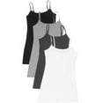 thumbnail image 1 of Essential Basic Women Value Pack Long Camisole Cami - White, HCharcoal, Black, H Gray, 1X, 1 of 5