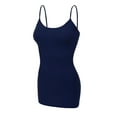 thumbnail image 1 of Essential Basic Women's Basic Casual Long Camisole Cami Top Plus Sizes - Navy, 1XL, 1 of 3