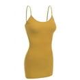 thumbnail image 1 of Essential Basic Women's Basic Casual Long Camisole Cami Top Regular Sizes - Mustard, M, 1 of 4