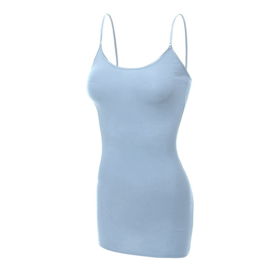 Essential Basic Women's Basic Casual Long Camisole Cami Top Regular Sizes - Pastel Blue, M