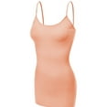 thumbnail image 1 of Essential Basic Women's Basic Casual Long Camisole Cami Top Regular Sizes - Peach, S, 1 of 4
