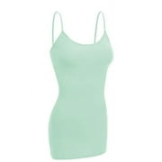 ESSENTIAL BASIC Women's Basic Casual Long Camisole Cami Top Regular and Plus Sizes