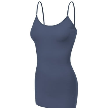 Essential Basic Women's Basic Casual Long Camisole Cami Top Regular and Plus Sizes