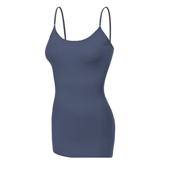 Essential Basic Women's Basic Casual Long Camisole Cami Top Regular and Plus Sizes
