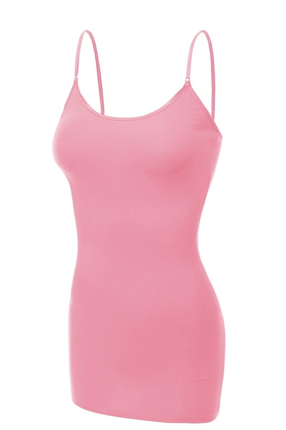 Women's Basic Casual Long Camisole Cami Top Regular and Plus Sizes