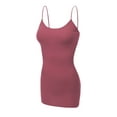 thumbnail image 1 of Essential Basic Women's Basic Casual Long Camisole Adjustable Strap Cami Layering Top Plus Size, 1xl, Mauve, 1 of 3