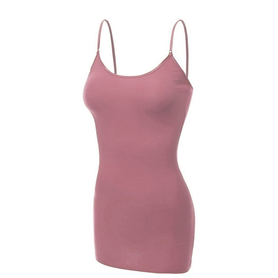 Essential Basic Women's Basic Casual Long Camisole Cami Top Regular and Plus Sizes