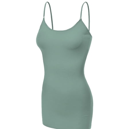 Essential Basic Women's Basic Casual Long Camisole Cami Top Regular and Plus Sizes