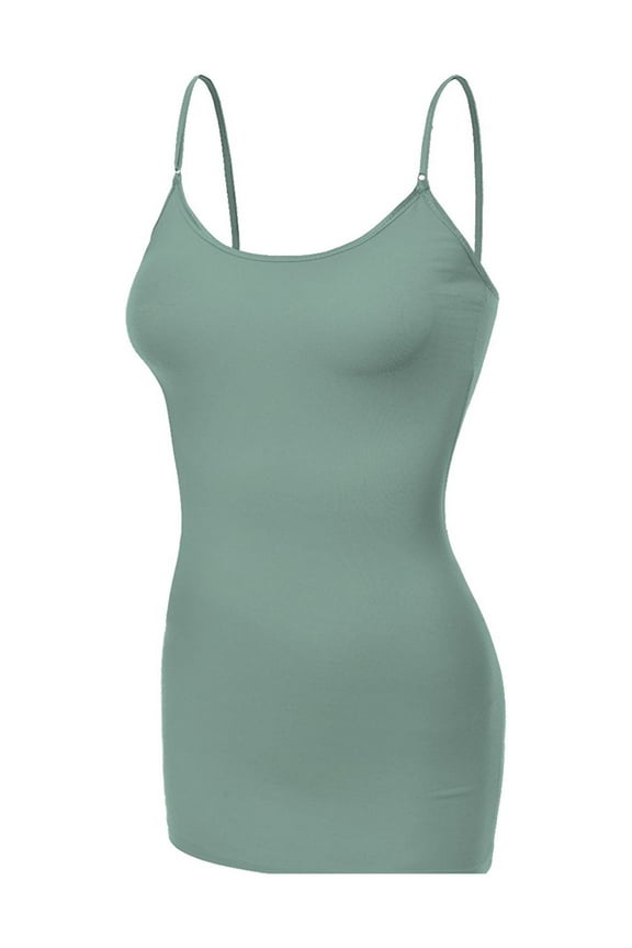 Women's Basic Casual Long Camisole Cami Top Regular and Plus Sizes
