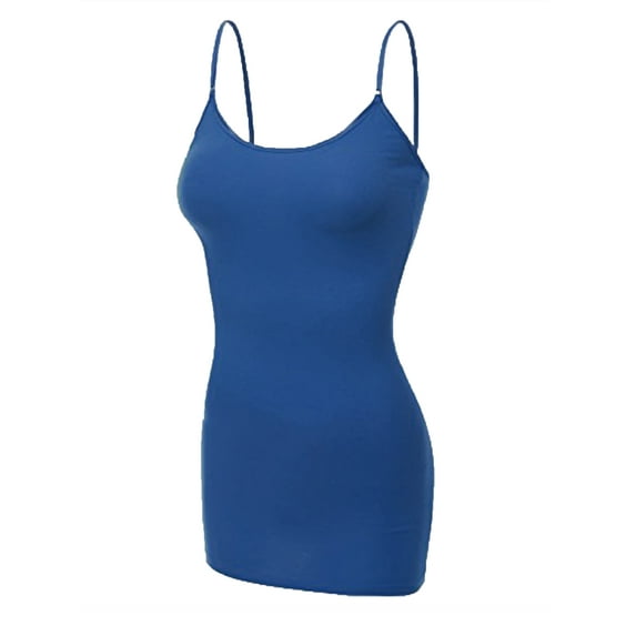 Essential Basic Women's Basic Casual Long Camisole Cami Top Regular and Plus Sizes