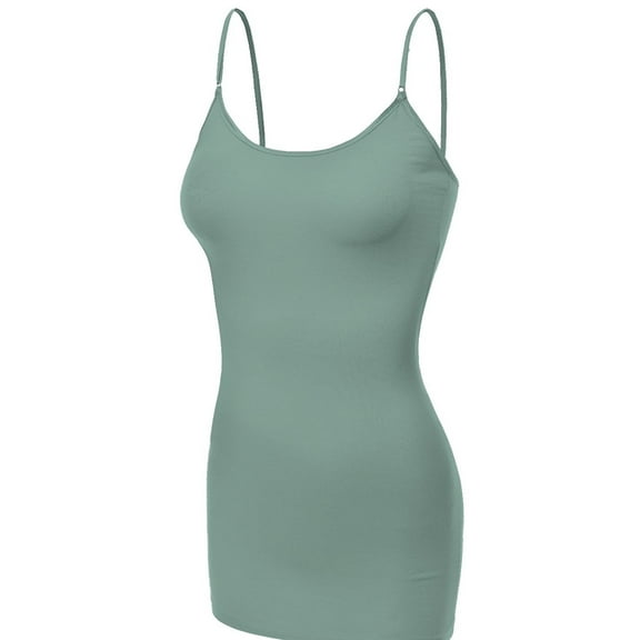 Essential Basic Women's Basic Casual Long Camisole Cami Top Regular and Plus Sizes