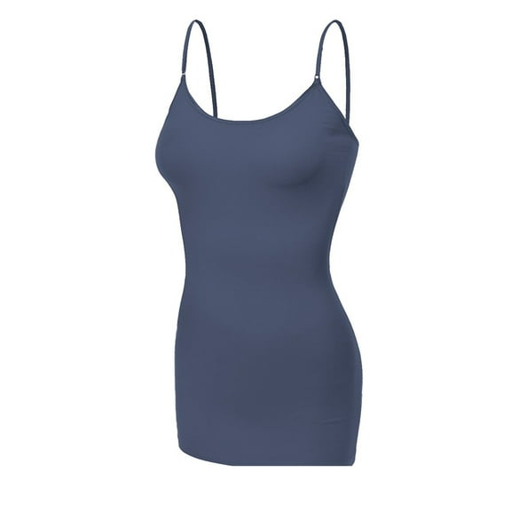 Essential Basic Women's Basic Casual Long Camisole Cami Top Regular and Plus Sizes