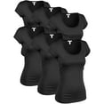thumbnail image 1 of Essential Basic Women's Classic Short Sleeve Scoop Neck 6 Pack Tshirts, Black, Medium, 1 of 5