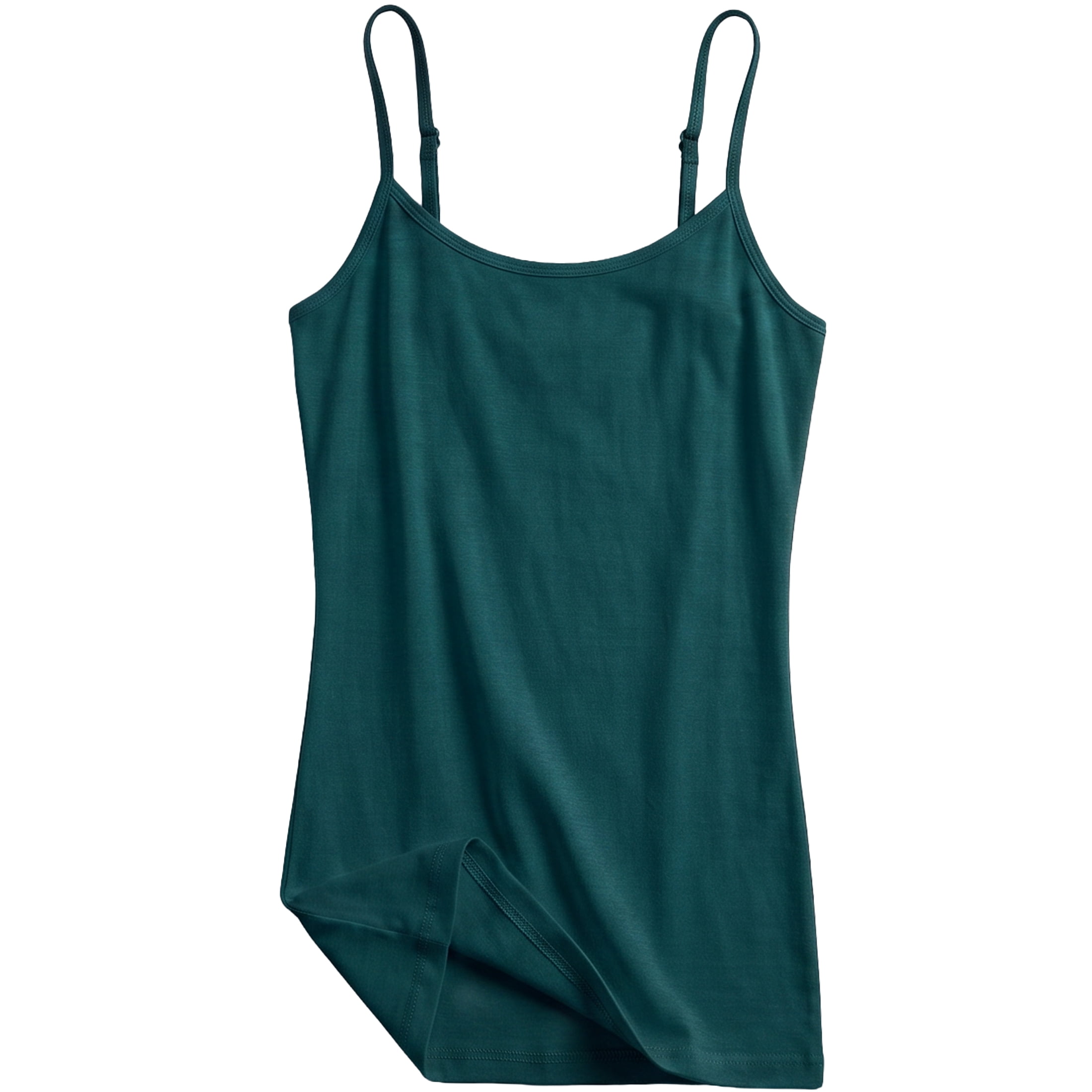 Essential Basic Women's Long Torso Camisole Layering Top, Green Teal ...