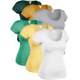 thumbnail image 1 of Essential Basic Women's Plus Classic Short Sleeve Scoop Neck 6 Pack Tshirts, D.Jngl Mustd Silv MntGren LtYlw White, 3XL, 1 of 5