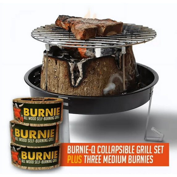 Essential Burnie Grill Set: All Wood Self-Burning Grill