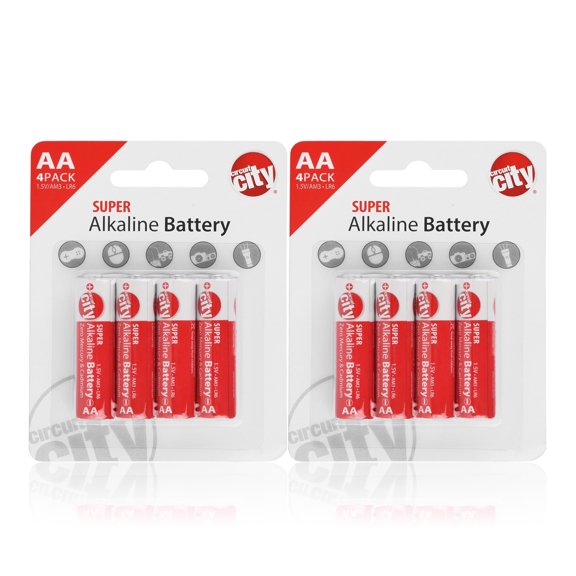 Essential Circuit City AA High Performance Alkaline Batteries (8 Pack)