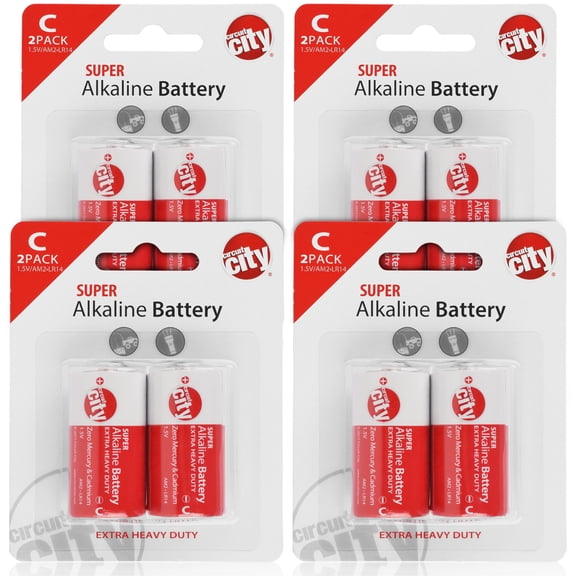 Essential Circuit City C-Cell High Performance Alkaline Batteries (8 Pack)