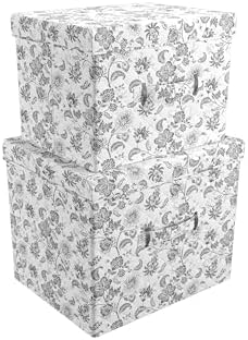 Stackable Floral Essential Collapsible Stackable Decorative Home Storage Organization ...