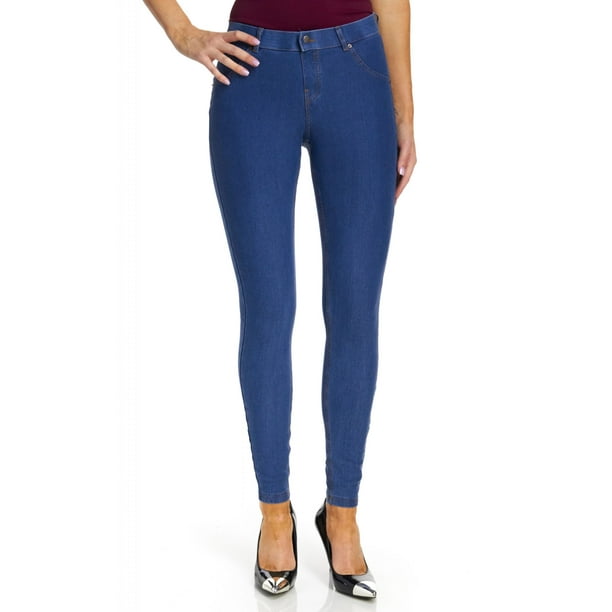 Hue Womens Curvy Fit Essential Denim Leggings Black HUE Women's