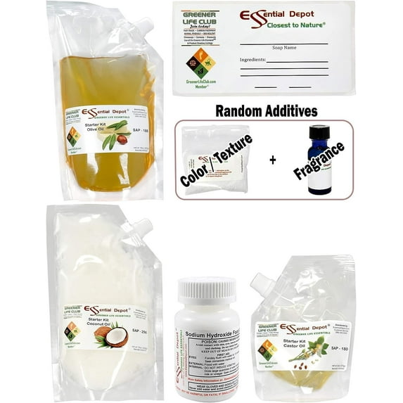 Essential Depot S.T.E.M. Soap Making Kit Refill - Refill Soap Making Kit for Science Technology Engineering Mathematics Students - Includes pre-Measured Ingredients to Make a loaf of soap