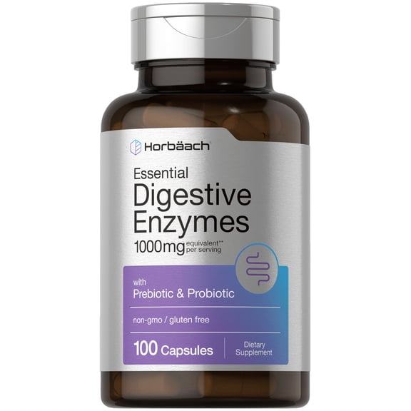 Essential Digestive Enzymes | 100 Capsules | Enzyme Blend for Men & Women | by Horbach